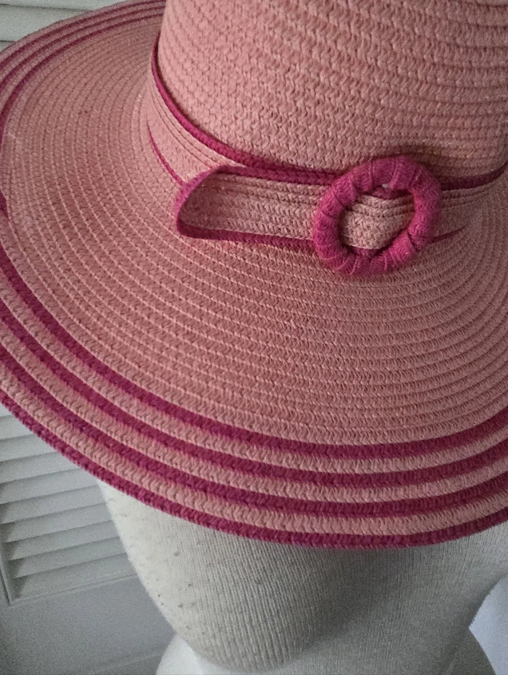 Pink Coral Wide Brim Sun Hat Kentucky Derby Garden Party NWOT